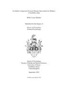 An Online Compassion Focused Therapy Intervention for Mothers: A feasibility study