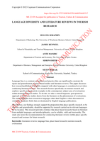LANGUAGE DIVERSITY AND LITERATURE REVIEWS IN TOURISM RESEARCH