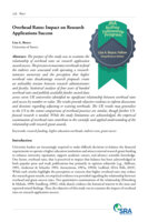 Overhead Rates: Impact on Research Applications Success
