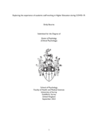 Exploring the experience of academic staff working in Higher Education during COVID-19