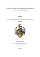 Care Leavers’ Experience of Peer Relationships in Their Transition to Independent Living: A Qualitative Study.