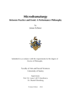 Microdramaturgy. Between Practice and Event: A Performance Philosophy