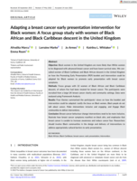 Adapting a breast cancer early presentation intervention for Black women: A focus group study with women of Black African and Black Caribbean descent in the United Kingdom