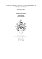 An online parent CBT group intervention for raising confident children with food allergies: a feasibility study
