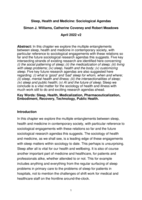 Sleep, Health and Medicine: Sociological Agendas