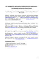 Big Data Analytics Management Capability and Firm Performance: The Mediating Role of Data-Driven Culture
