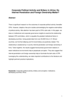 Corporate political activity and bribery in Africa: Do internet penetration and foreign ownership matter?