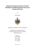 Mechanical Property Variation of As-Built  AlSi10Mg and Ti6Al4V Manufactured by Laser Powder Bed Fusion