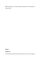 Going paper-lite: housebound patient perspectives on the introduction of mobile working