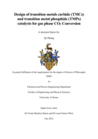 Design of transition metals carbide (TMCs) and transition metal phosphide (TMPs) catalysts for gas phase CO2 Conversion