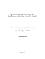 Spontaneous Emergence of Computation, Classification, and Learning in Network Cascades