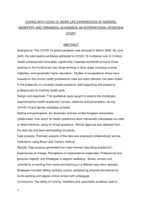 Coping with COVID-19. Work life experiences of nursing, midwifery and paramedic academics: An international interview study