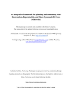An integrative framework for planning and conducting Non- Intervention, Reproducible, and Open Systematic Reviews (NIRO-SR)