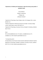 Experiences of initiating and maintaining a vegan diet among young adults: A qualitative study