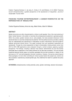 Financing tourism entrepreneurship: a gender perspective on the reproduction of inequalities