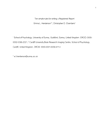 Ten simple rules for writing a Registered Report