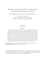 The short and long-run effects of international environmental agreements on trade