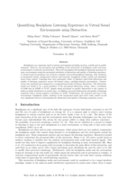 Quantifying headphone listening experience in virtual sound environments using distraction