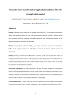 Panarchy-based transformative supply chain resilience: the role of supply chain capital