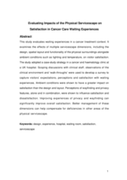 Evaluating impacts of the physical servicescape on satisfaction in cancer care waiting experiences