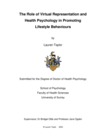 The Role of Virtual Representation and Health Psychology in Promoting Lifestyle Behaviours