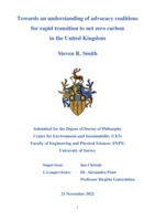 Towards an understanding of advocacy coalitions for rapid transition to net zero carbon in the United Kingdom