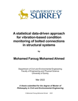 A statistical data-driven approach for vibration-based condition monitoring of bolted connections in structural systems