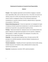 Employing the houseless as corporate social responsibility