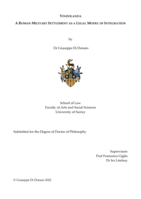 Vindolanda: A Roman Military Settlement as a Legal Model of Integration