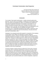 Food system transformation: Urban perspectives