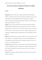 The 10-year trajectory of aggressive behaviours in autistic individuals