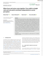 When faces and voices come together: Face width-to-height ratio and voice pitch contribute independently to social perception