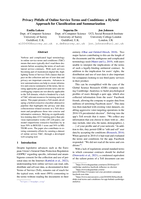 Privacy Pitfalls of Online Service Terms and Conditions: a Hybrid Approach for Classification and Summarization