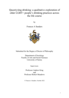 Queer(y)ing drinking: a qualitative exploration of older LGBT+ people's drinking practices across the life course