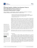 Inferring Cognitive Abilities from Response Times to Web‐Administered Survey Items in a Population‐Representative Sample
