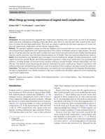 When things go wrong: experiences of vaginal mesh complications