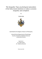 The Inequality trap: psychological antecedents of the behavioural intentions to reduce economic inequality and corruption