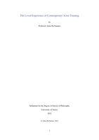 The Lived Experience of Contemporary Actor Training