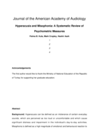 Hyperacusis and Misophonia: A Systematic Review of Psychometric Measures