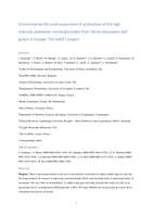 Environmental life cycle assessment of production of the high intensity sweetener steviol glycosides from Stevia rebaudiana leaf grown in Europe: The SWEET project