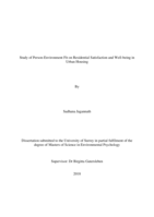Study of Person-Environment Fit on Residential Satisfaction and Well-being in Urban Housing