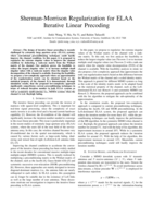 Sherman-Morrison Regularization for ELAA Iterative Linear Precoding