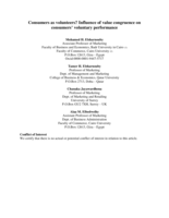 Consumers as volunteers? The influence of value congruence on consumers’ voluntary performance