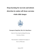 Deep learning for necrosis and mitosis detection in canine soft tissue sarcoma whole slide images