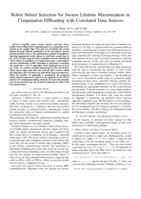 Robot Subset Selection for Swarm Lifetime Maximization in Computation Offloading with Correlated Data Sources