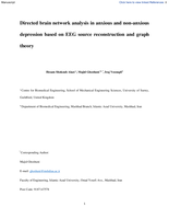 Directed brain network analysis in anxious and non-anxious depression based on EEG source reconstruction and graph theory