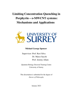 Limiting Concentration Quenching in Porphyrin – o-MWCNT systems: Mechanisms and Applications