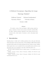 A Deferred Acceptance Algorithm for Large Marriage Markets