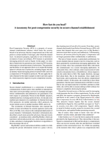 How fast do you heal? A taxonomy for post-compromise security in secure-channel establishment