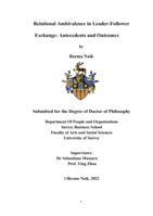 Relational Ambivalence in Leader-Follower Exchange: Antecedents and Outcomes